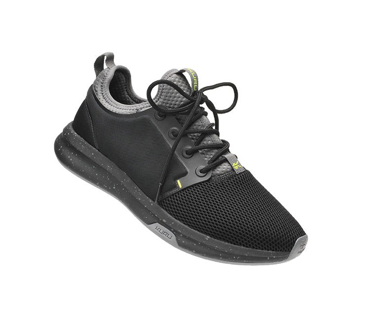 Kuru ATOM Athletic Sneaker Jet Black-Citron | 43659-DOMK