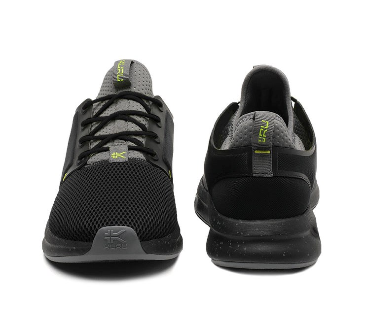 Kuru ATOM Athletic Sneaker Jet Black-Citron | 43659-DOMK