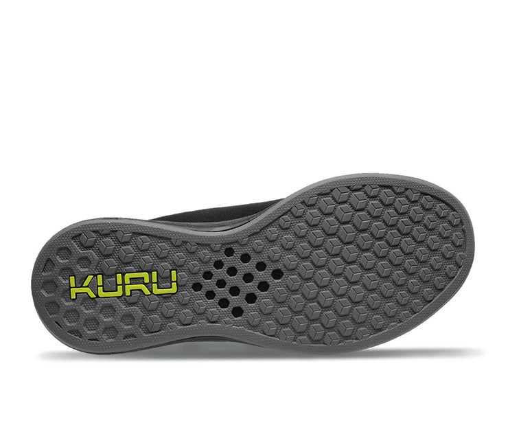 Kuru ATOM Athletic Sneaker Jet Black-Citron | 43659-DOMK