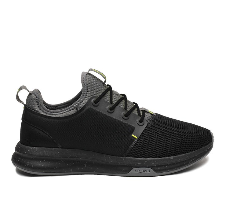 Kuru ATOM Athletic Sneaker Jet Black-Citron | 43659-DOMK