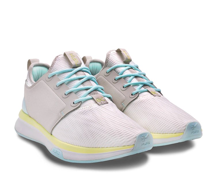 Kuru ATOM WIDE Athletic Sneaker Wide Bright White-IceBlue | 40612-GHKW