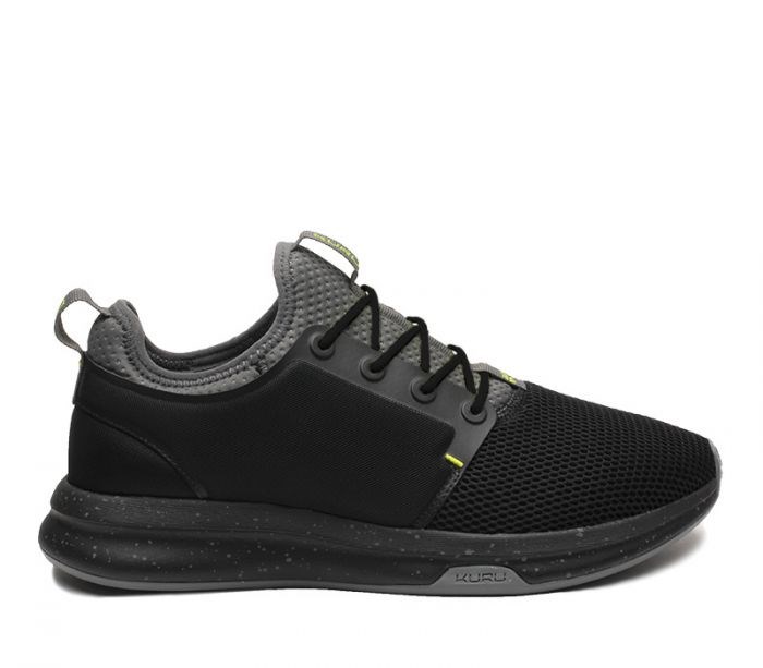 Kuru ATOM WIDE Athletic Sneaker Wide Jet Black-Citron | 67385-UAWD