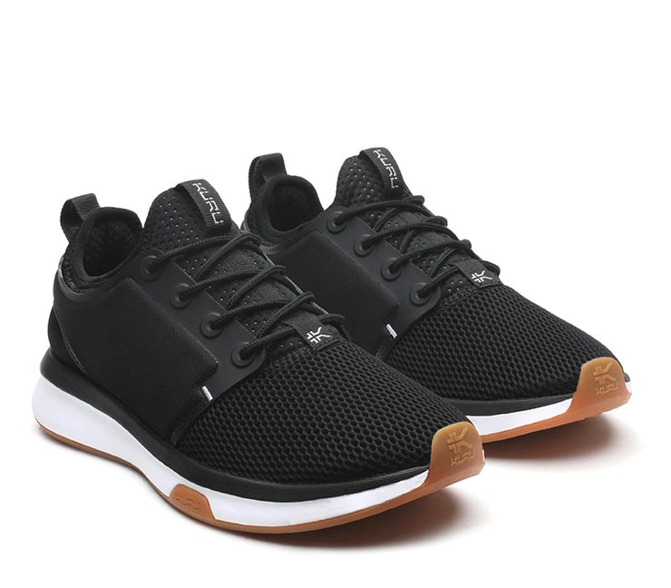 Kuru ATOM WIDE Athletic Sneaker Wide Jet Black-White-Gum | 69528-SHIZ