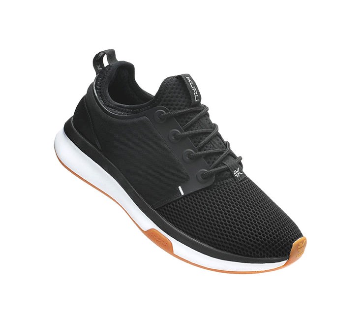 Kuru ATOM WIDE Athletic Sneaker Wide Jet Black-White-Gum | 69528-SHIZ