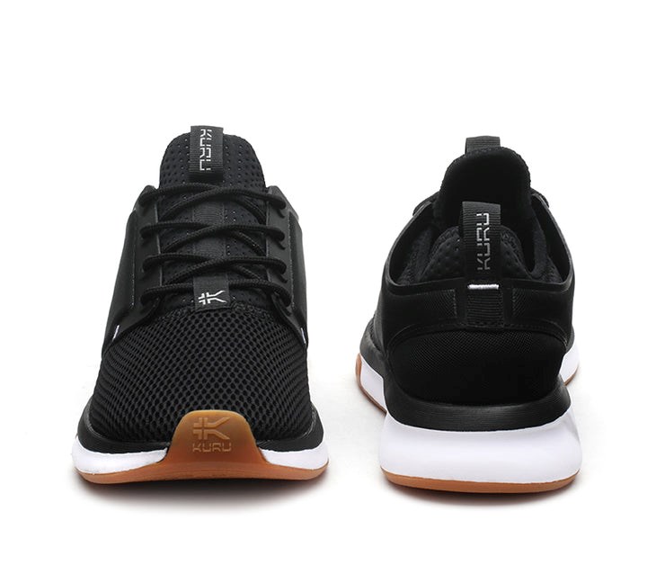 Kuru ATOM WIDE Athletic Sneaker Wide Jet Black-White-Gum | 69528-SHIZ