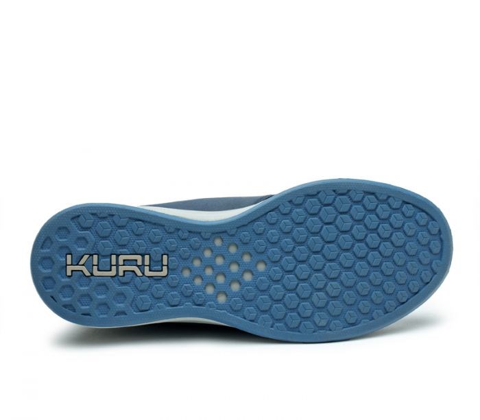 Kuru ATOM WIDE Athletic Sneaker Wide Midnight Blue-Storm Gray | 46295-XWFJ
