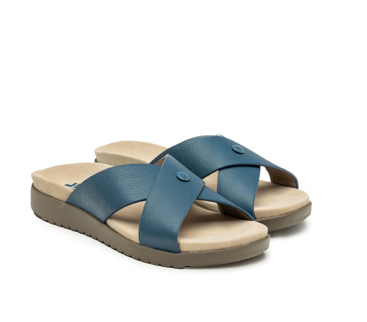 Kuru BREEZE Slide Sandal Mineral Blue-Faded Brown | 60752-PILW