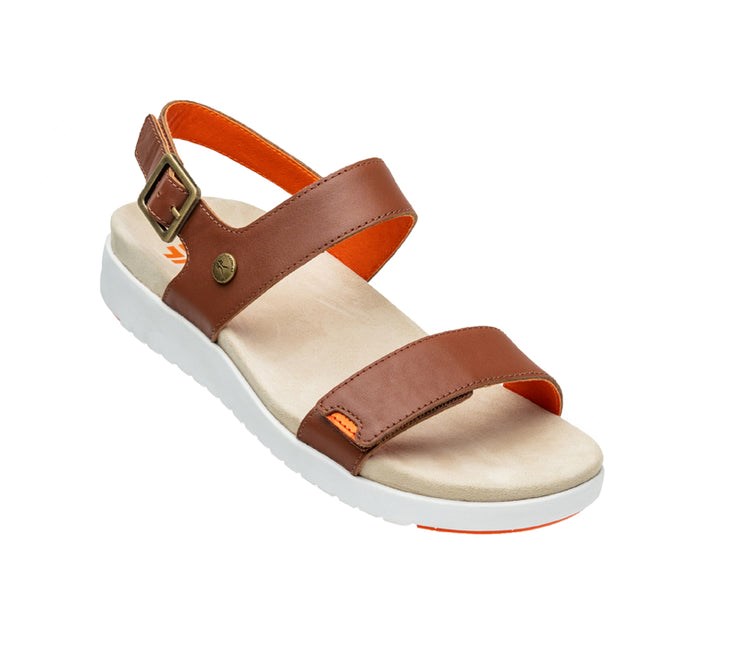 Kuru GLIDE Sandal Walnut Brown-Blood Orange | 96478-OIZT