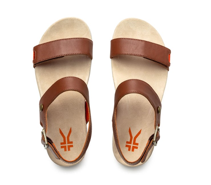 Kuru GLIDE Sandal Walnut Brown-Blood Orange | 96478-OIZT