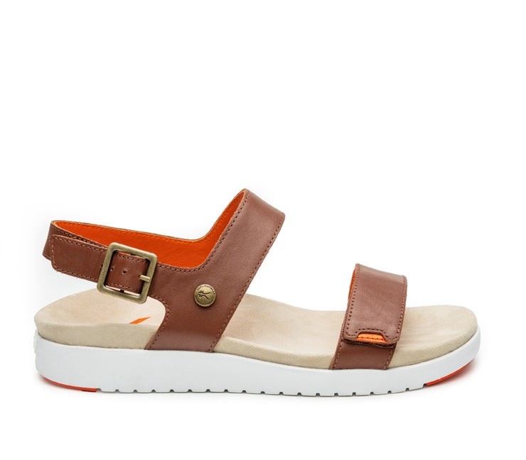 Kuru GLIDE Sandal Walnut Brown-Blood Orange | 96478-OIZT