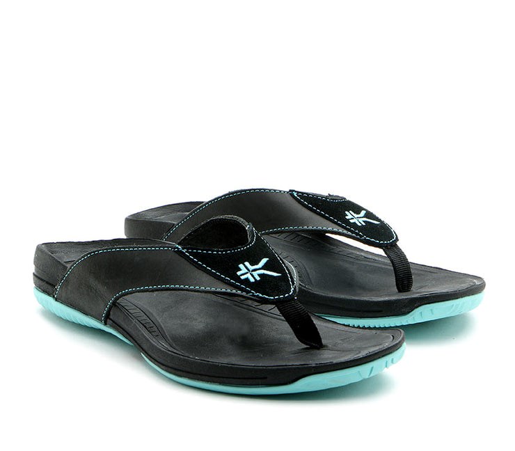 Kuru KALA Sandal Jet Black-Blue Breeze | 67981-BHIR