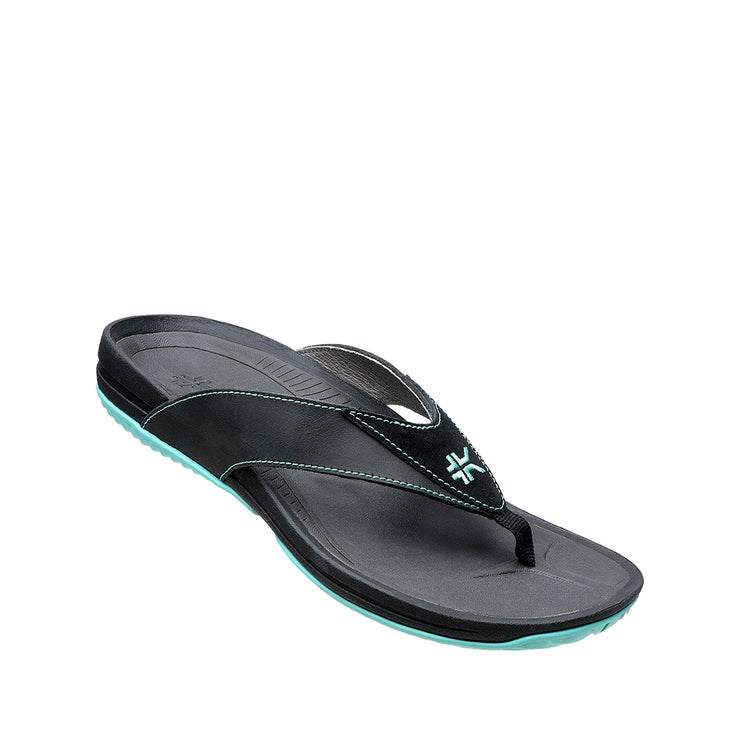 Kuru KALA Sandal Jet Black-Blue Breeze | 67981-BHIR