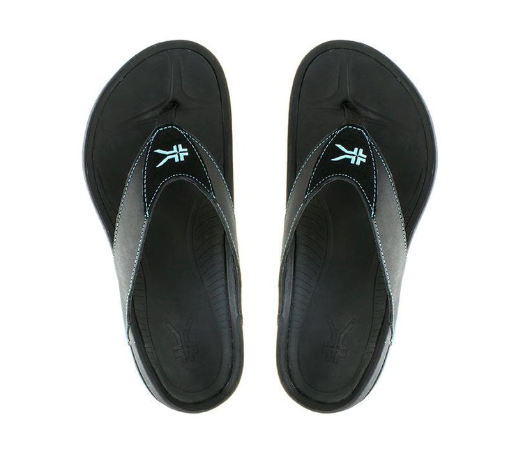 Kuru KALA Sandal Jet Black-Blue Breeze | 67981-BHIR