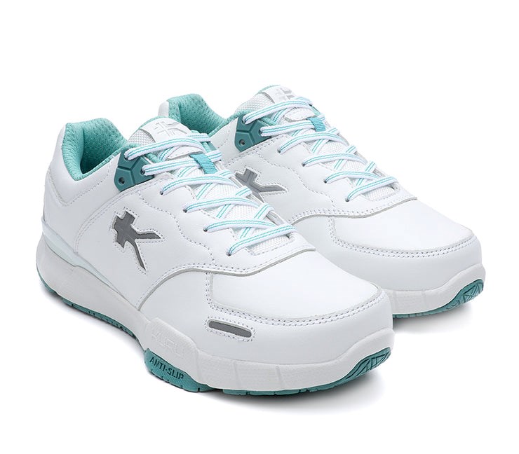 Kuru KINETIC WIDE Anti-Slip Sneaker Wide Bright White-TealMist | 46819-ZHAM