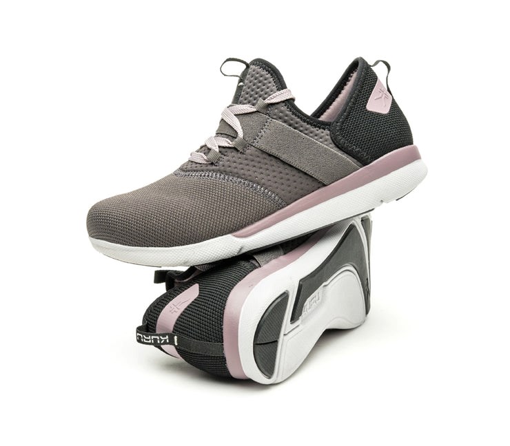 Kuru PIVOT Lace-up Elastic Sneaker Smoke Gray-LavenderThistle | 70814-XDCE