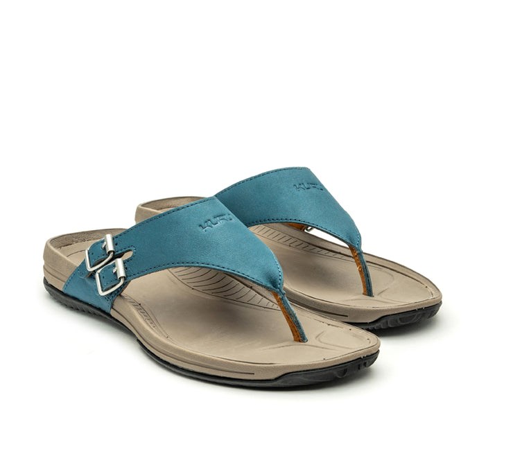 Kuru SUOMI Sandal Wailea Blue-Faded Brown | 80742-YXVA