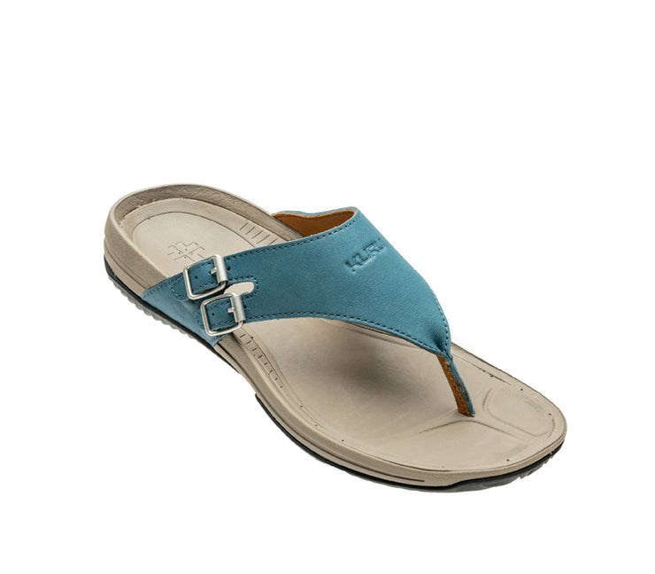 Kuru SUOMI Sandal Wailea Blue-Faded Brown | 80742-YXVA