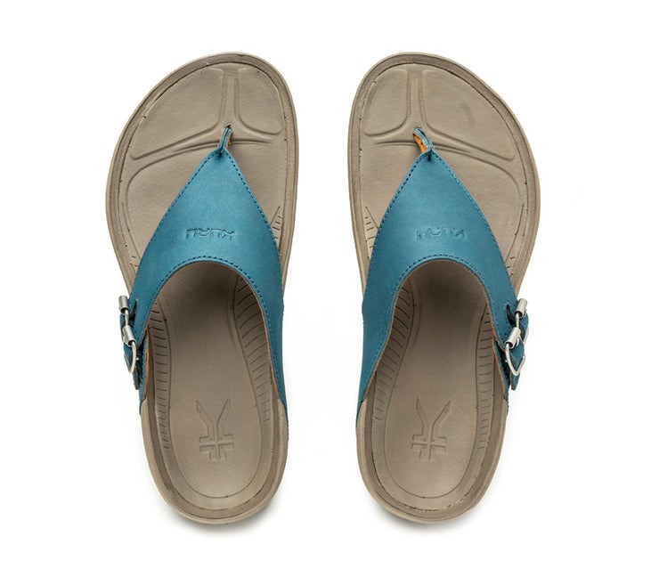 Kuru SUOMI Sandal Wailea Blue-Faded Brown | 80742-YXVA